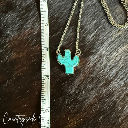 Desert Cactus Turquoise Necklace
