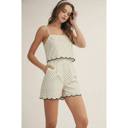 Ivory Bloom Scallop Romper 🤍