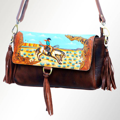 Spirit Rider Turquoise Leather Crossbody Bag