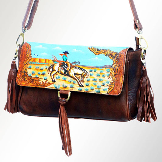 Spirit Rider Turquoise Leather Crossbody Bag